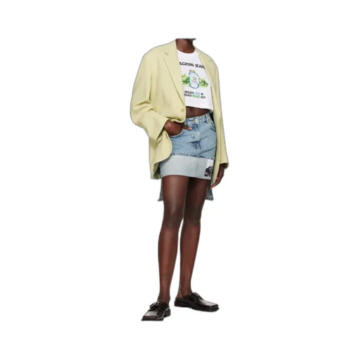 Asymmetric Denim Skirt