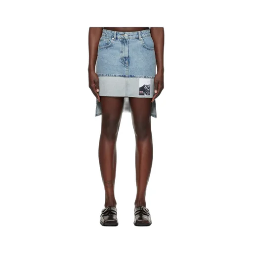 Asymmetric Denim Skirt