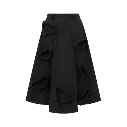 Stretch-Cotton Poplin Midi Skirt