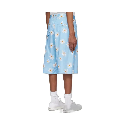 Satin Bermuda Allover Daisy Shorts