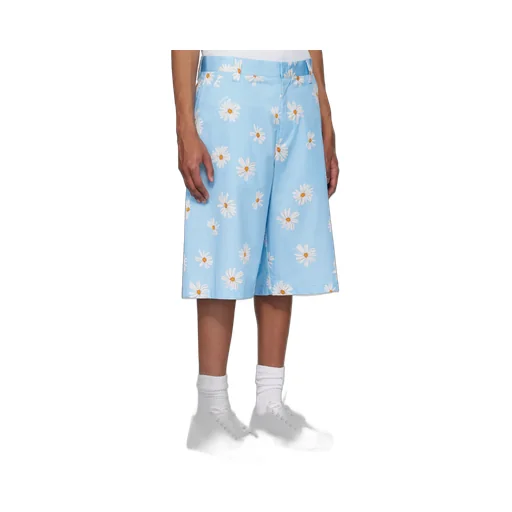Satin Bermuda Allover Daisy Shorts