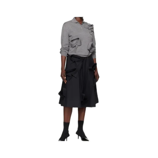 Stretch-Cotton Poplin Midi Skirt