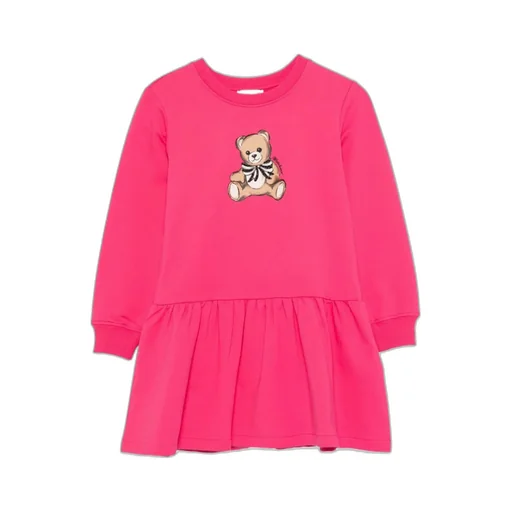 Teddy Bear-Print Flared Dress