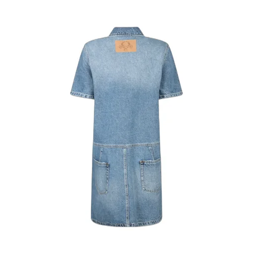 Short Sleeved Mini Denim Dress