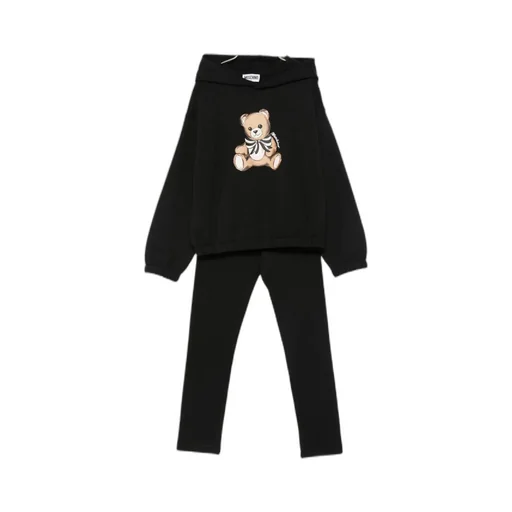 Teddy Print Drawstring Tracksuit