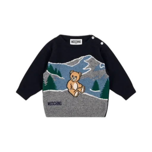 Teddy Bear Intarsia Crewneck Jumper