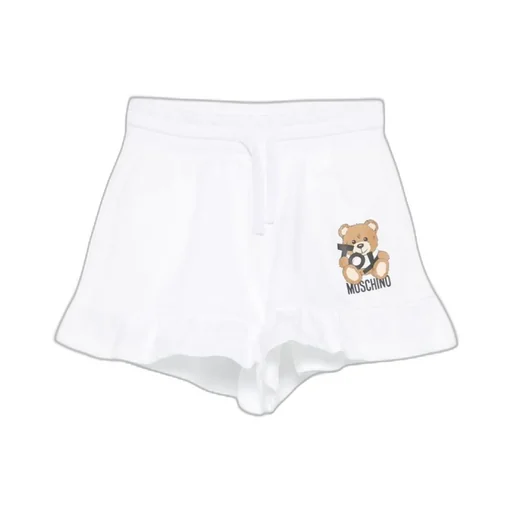 Leo Teddy-Printed Ruffled Drawstring Shorts