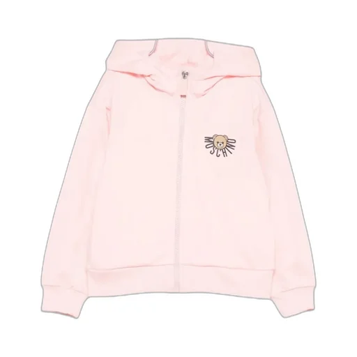 Teddy-Print Zip-Up Hoodie