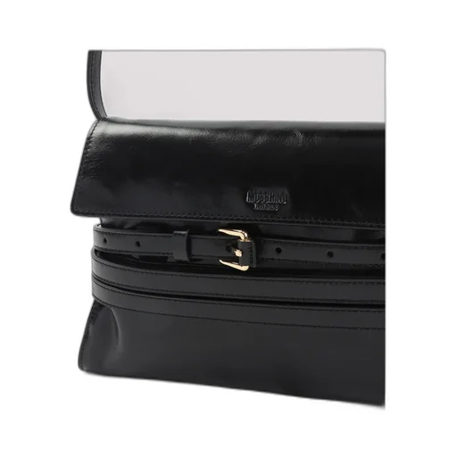 Buckle-Fastening Leather Shoulder Bag