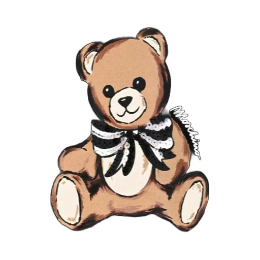 Teddy Bear Printed Crewneck Dress