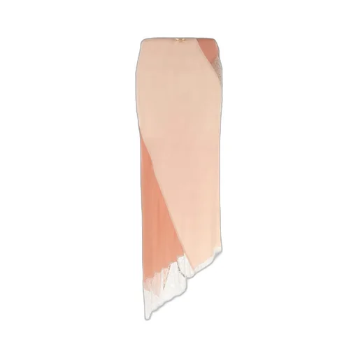 Asymmetric Lace-Detailed Skirt