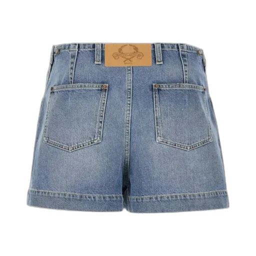 Button-Fastening Denim Shorts