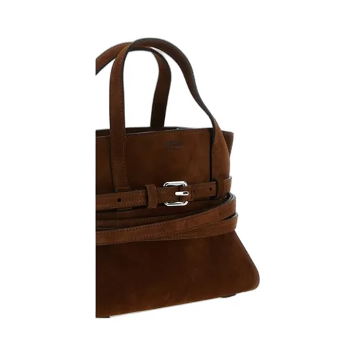 Tie Me Belt-Detail Suede Tote Bag