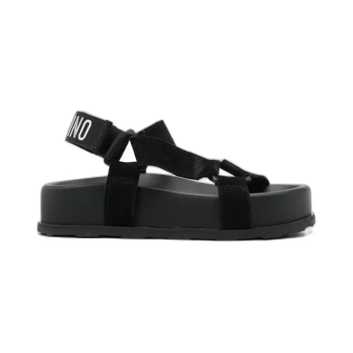 Logo Embroidered Touch Strap Sandals
