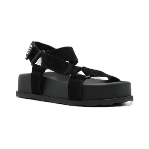 Logo Embroidered Touch Strap Sandals