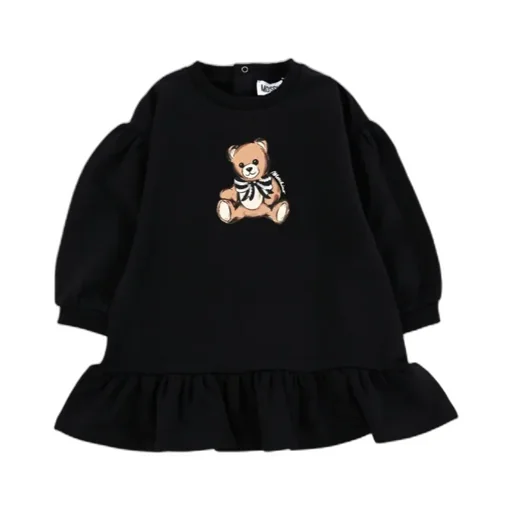 Teddy Bear Printed Crewneck Dress
