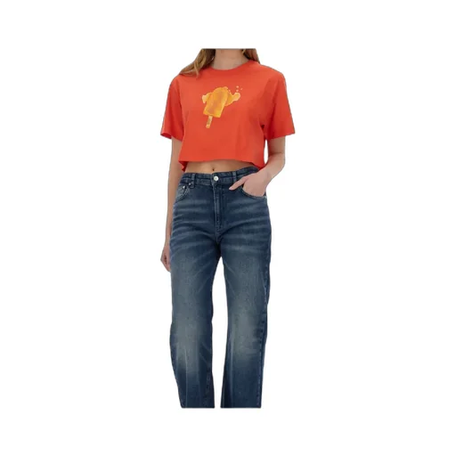 Ice-Cream Print Cropped T-Shirt