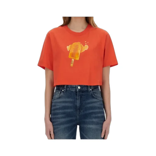 Ice-Cream Print Cropped T-Shirt