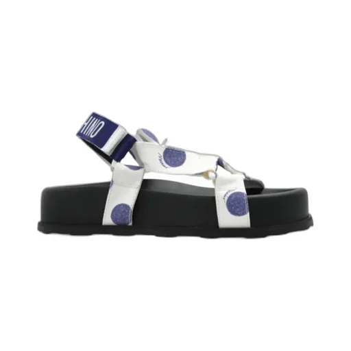 Logo Embroidered Touch Strap Sandals