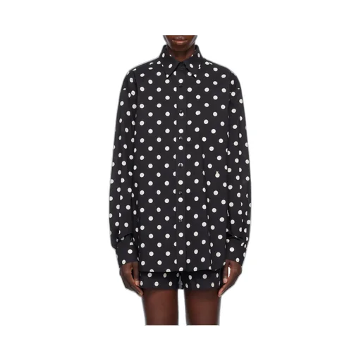 Pleat Detailed Polka-Dot Shirt