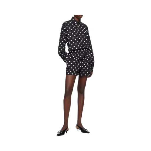 Pleat Detailed Polka-Dot Shirt