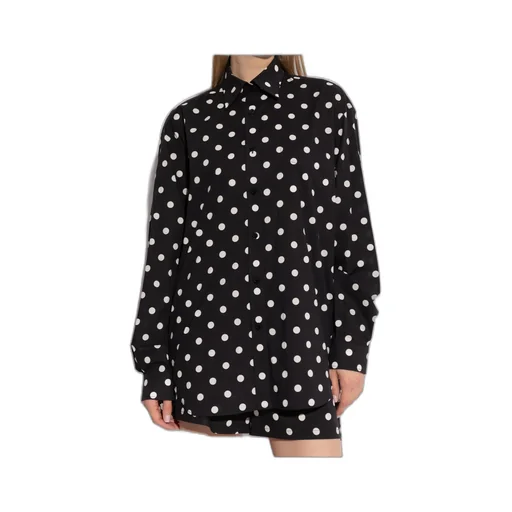 Pleat Detailed Polka-Dot Shirt