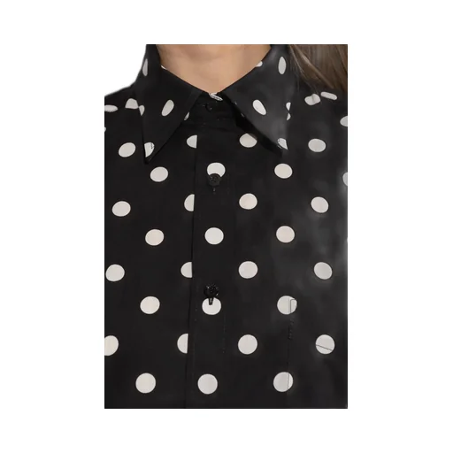 Pleat Detailed Polka-Dot Shirt