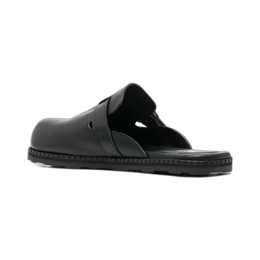 Buckle Detailed Round Toe Mules