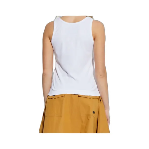 Logo-Embroidered Ribbed Top