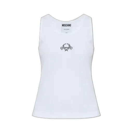 Logo-Embroidered Ribbed Top