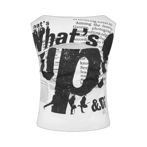 Text-Print Sleeveless Top
