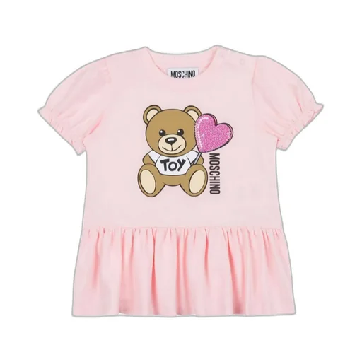 Teddy Bear-Print Glitter Dress