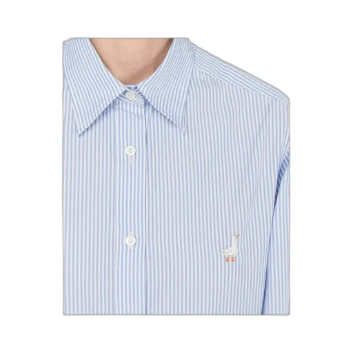 Long-Sleeved Pinstriped Shirt