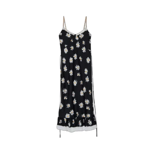 Daisy Printed Spaghetti Strap Midi Dress