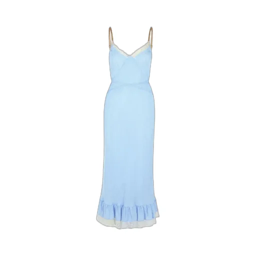 Lace Detailed Ruffle Hem Dress