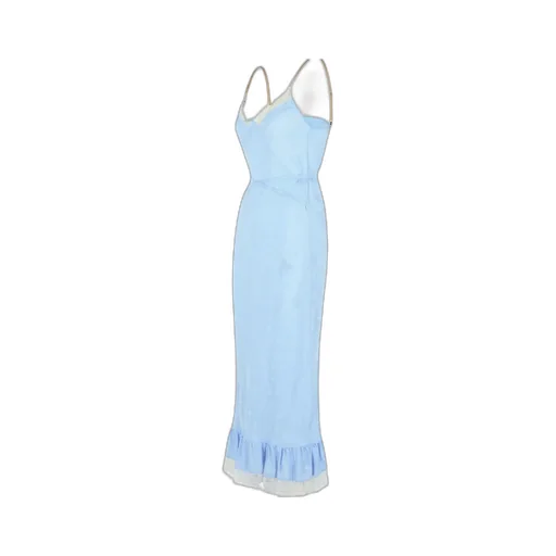 Lace Detailed Ruffle Hem Dress