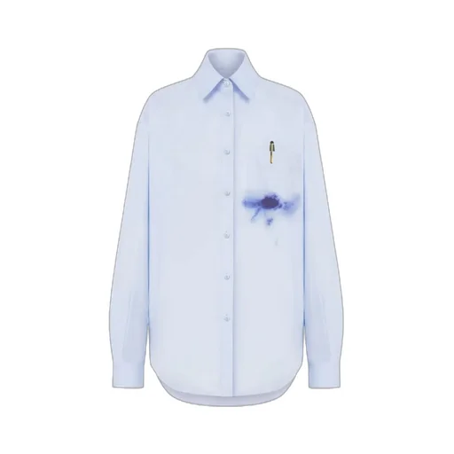 Blotch-Print Long-Sleeved Shirt