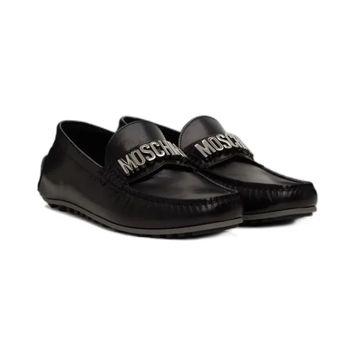 Logo-Lettering Slip-On Loafers