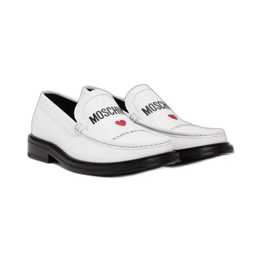 Logo-Print Leather Loafers