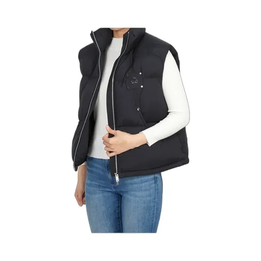 Wrap-Collar Puffer Vest