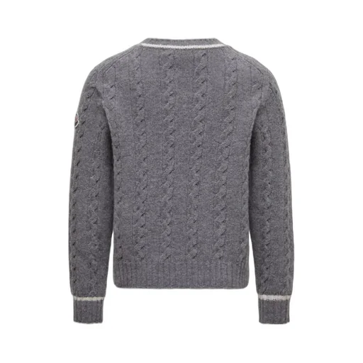 Stripe-Trimmed Wool Sweater