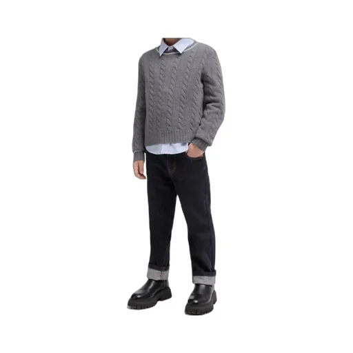 Stripe-Trimmed Wool Sweater