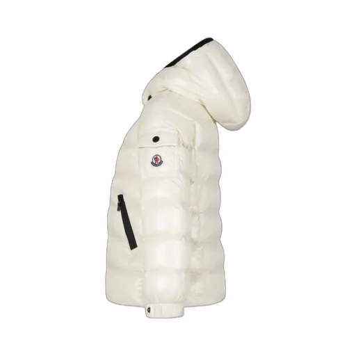Logo Patch Hooded Down Jacket