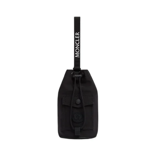 Logo Patch Drawstring Bucket Bag