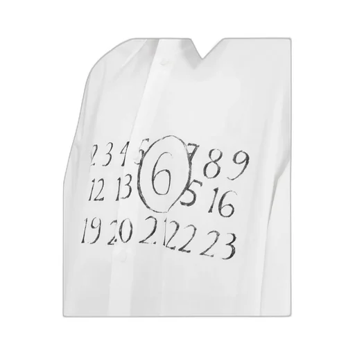 Signature Numbers Motif Buttoned Shirt Dress