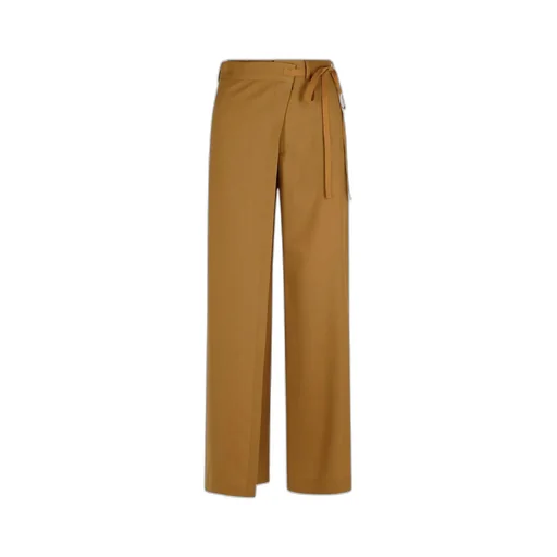 Tie-Fastened Flared Trousers