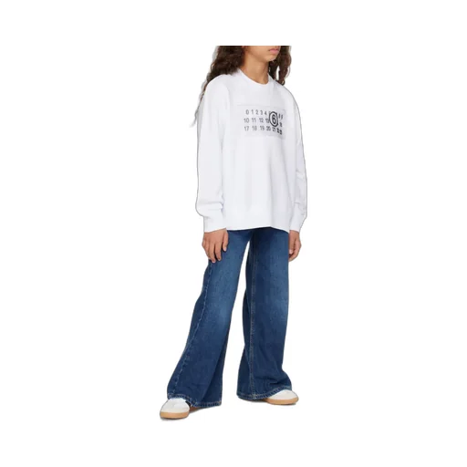 Numbers-Printed Crewneck Sweatshirt