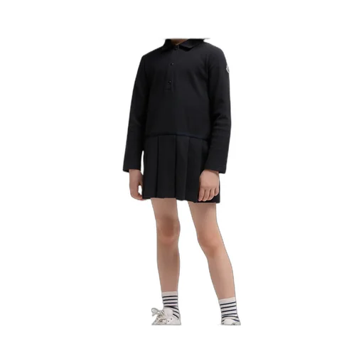 Polo Collar Pleated Dress