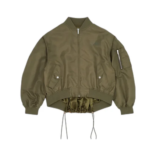 Drawstring Hem Zip-Up Jacket