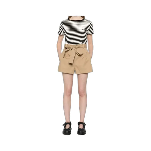 Pleat Detailed Belted Shorts